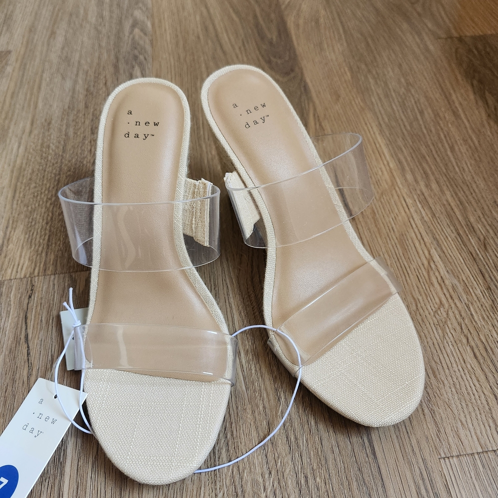 a new day Clear Strap Tan Wedges - Picture 3 of 5